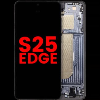 OLED Display mit Rahmen für Samsung Galaxy S25 Edge (US & International Version) (Aftermarket Plus) (Titanium Jetblack)