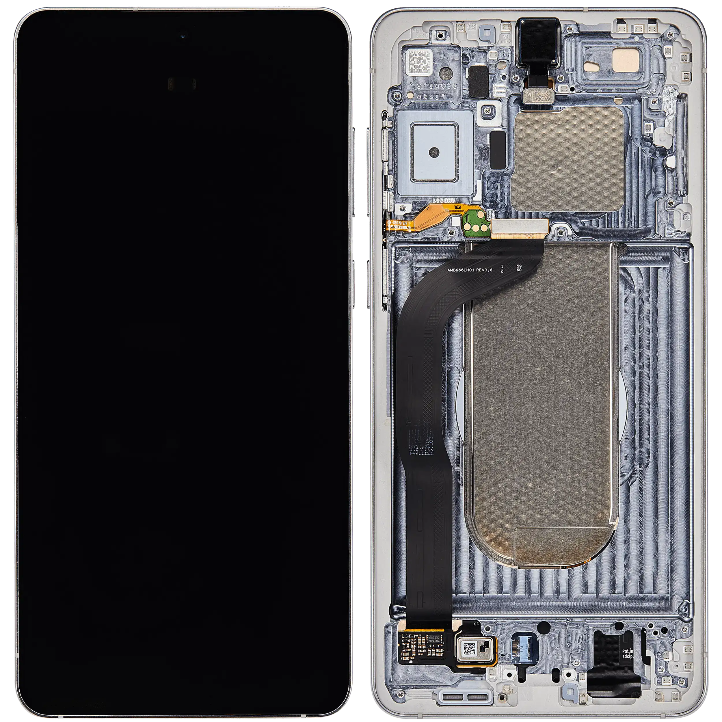 OLED Display mit Rahmen für Samsung Galaxy S25 Edge (US & International Version) (Aftermarket Plus) (Titanium Silver) – Bild 2