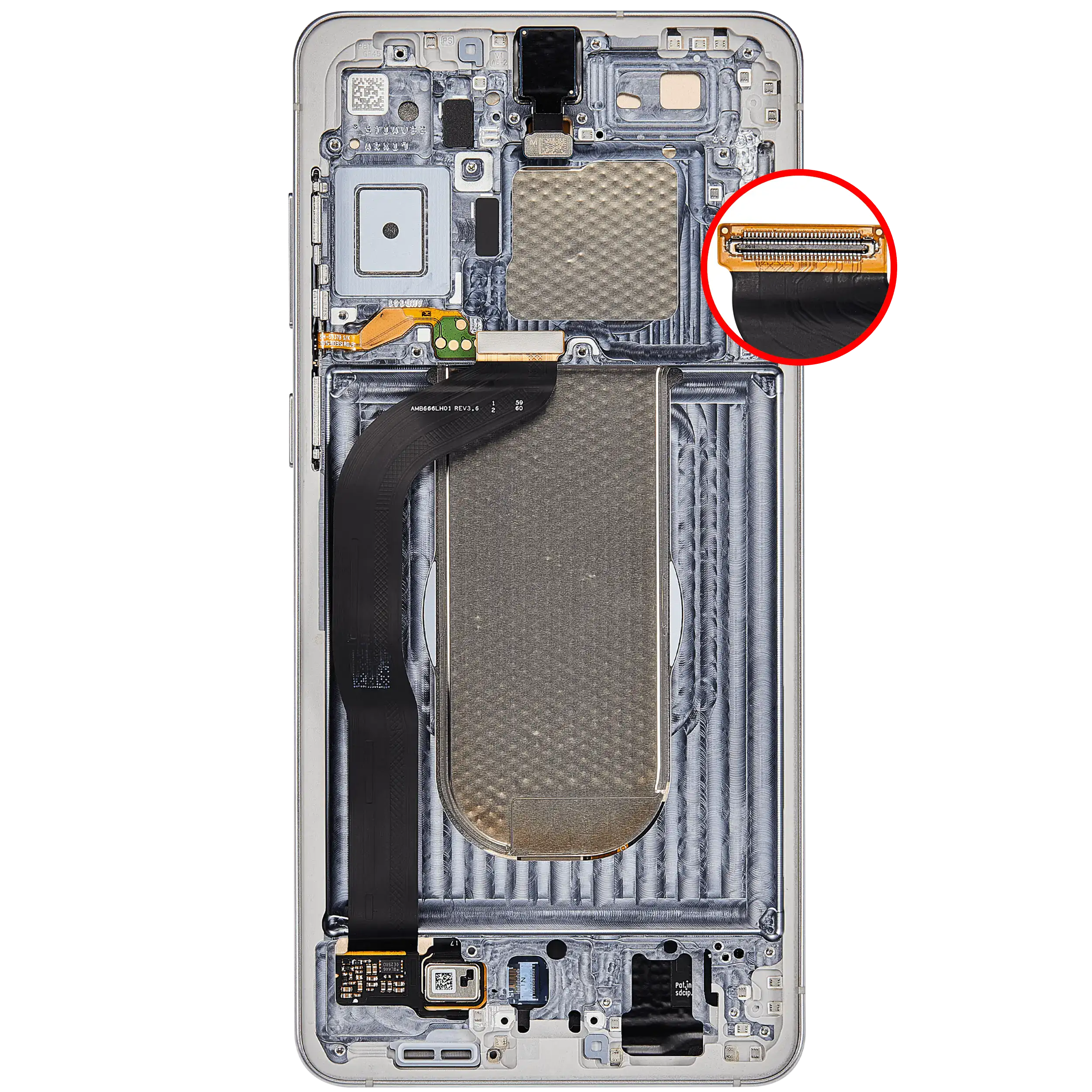 OLED Display mit Rahmen für Samsung Galaxy S25 Edge (US & International Version) (Aftermarket Plus) (Titanium Silver) – Bild 4