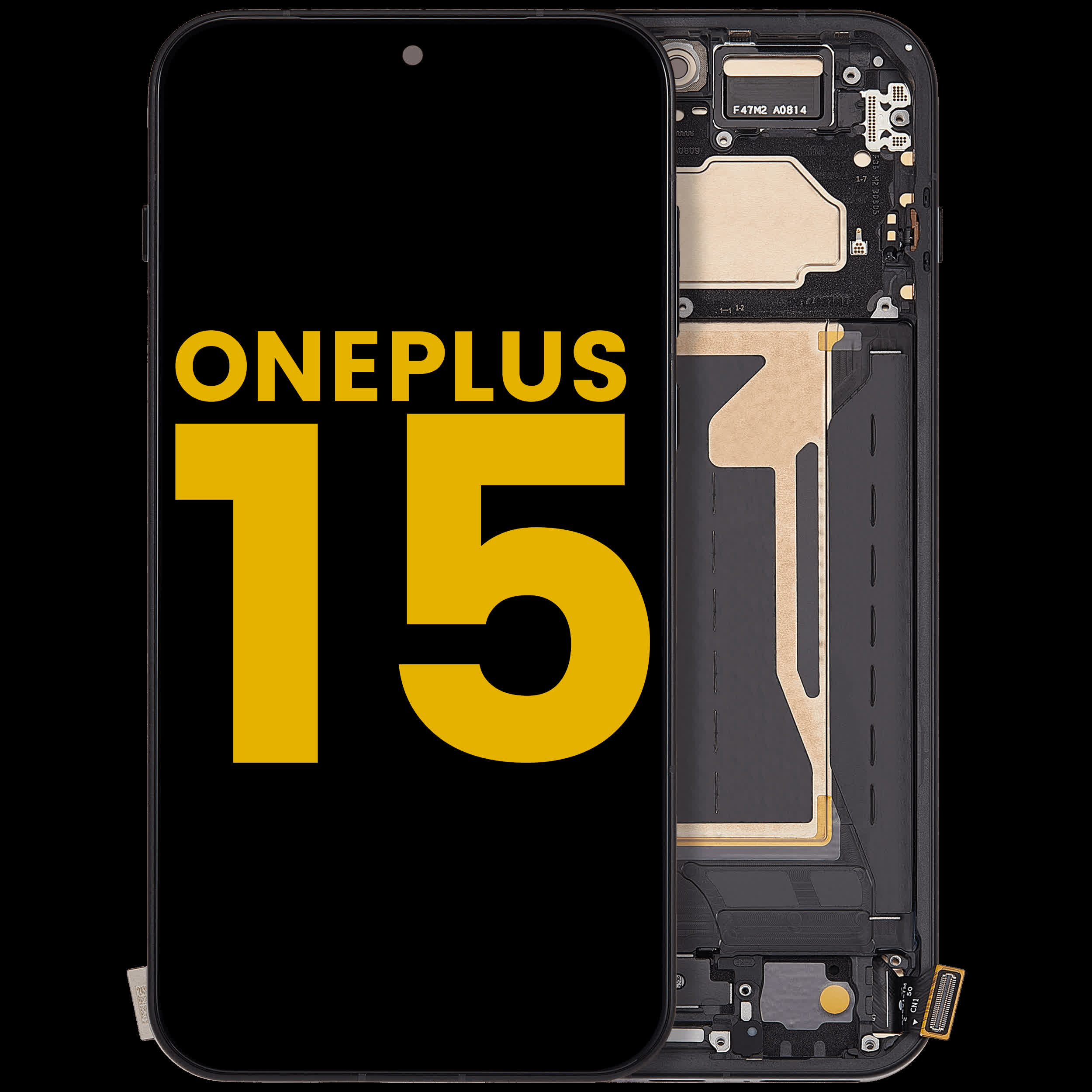OLED Display mit Rahmen für OnePlus 15 (professionell aufgearbeitet) (Infinite Black)