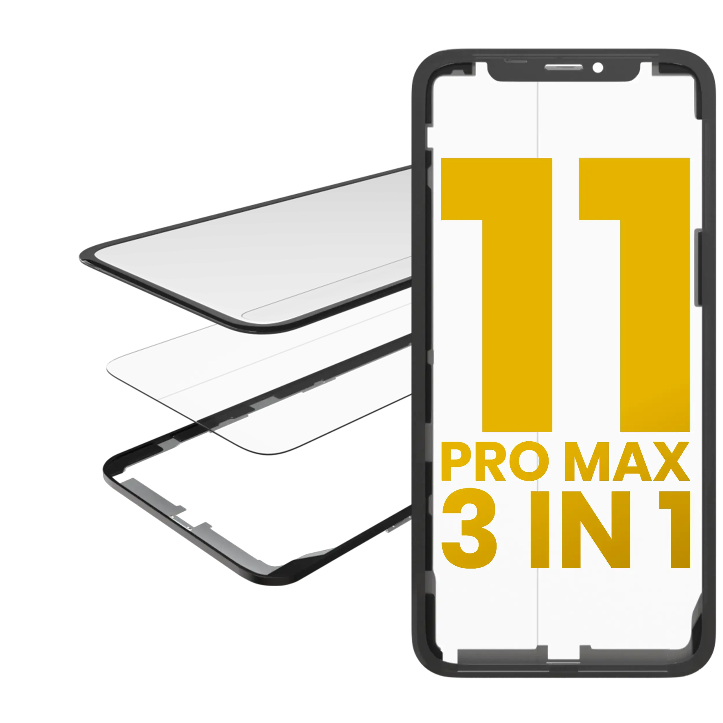 3 in 1 (Glas mit OCA vormontiert + Rahmen) für iPhone 16e / 17e (OCA Master) – Bild 5