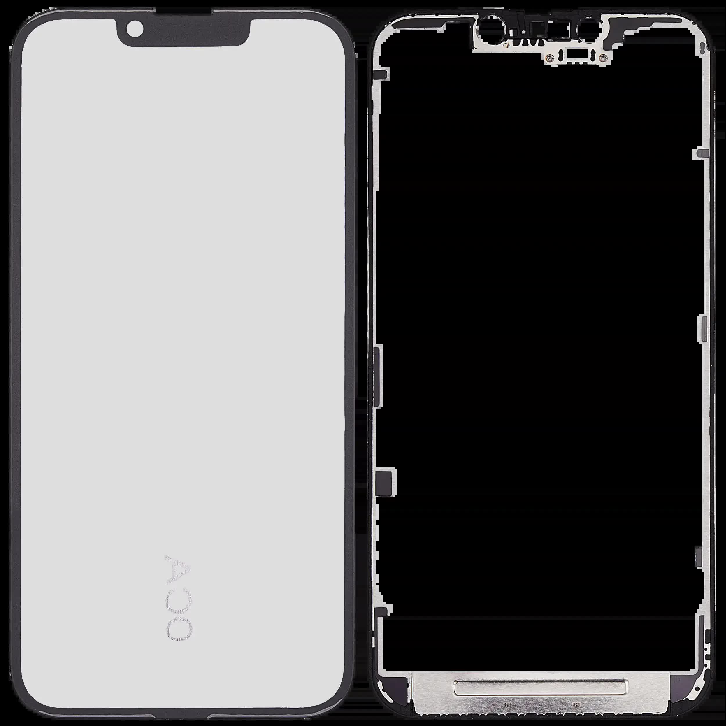3 in 1 (Glas mit OCA vormontiert + Rahmen) für iPhone 16e / 17e (OCA Master)