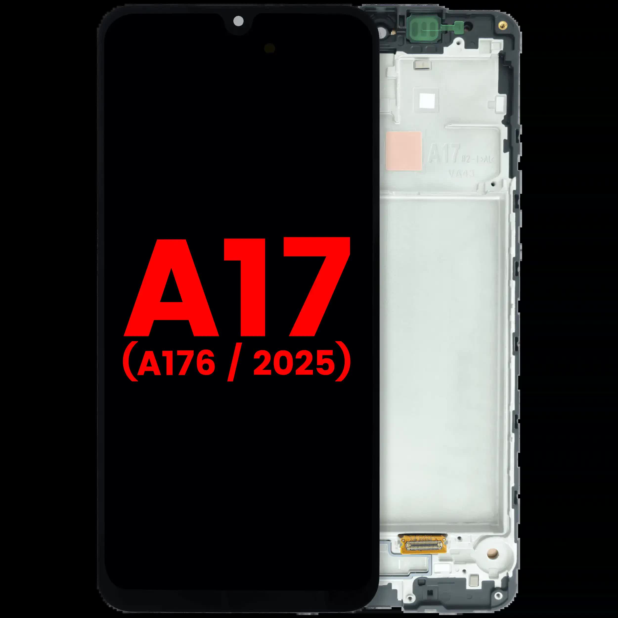 OLED Display mit Rahmen für Samsung Galaxy A17 5G (A176 / 2025) (Aftermarket Plus)