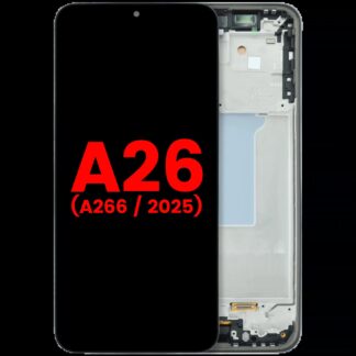 OLED Display mit Rahmen für Samsung Galaxy A26 5G (A266 / 2025) (Aftermarket Plus) (Black (Schwarz))