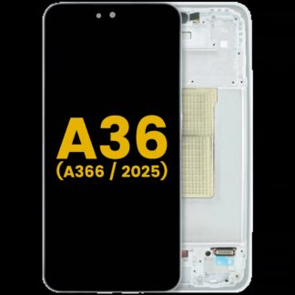 OLED Display mit Rahmen für Samsung Galaxy A36 5G (A366 / 2025) (professionell aufgearbeitet) (White (Weiß))
