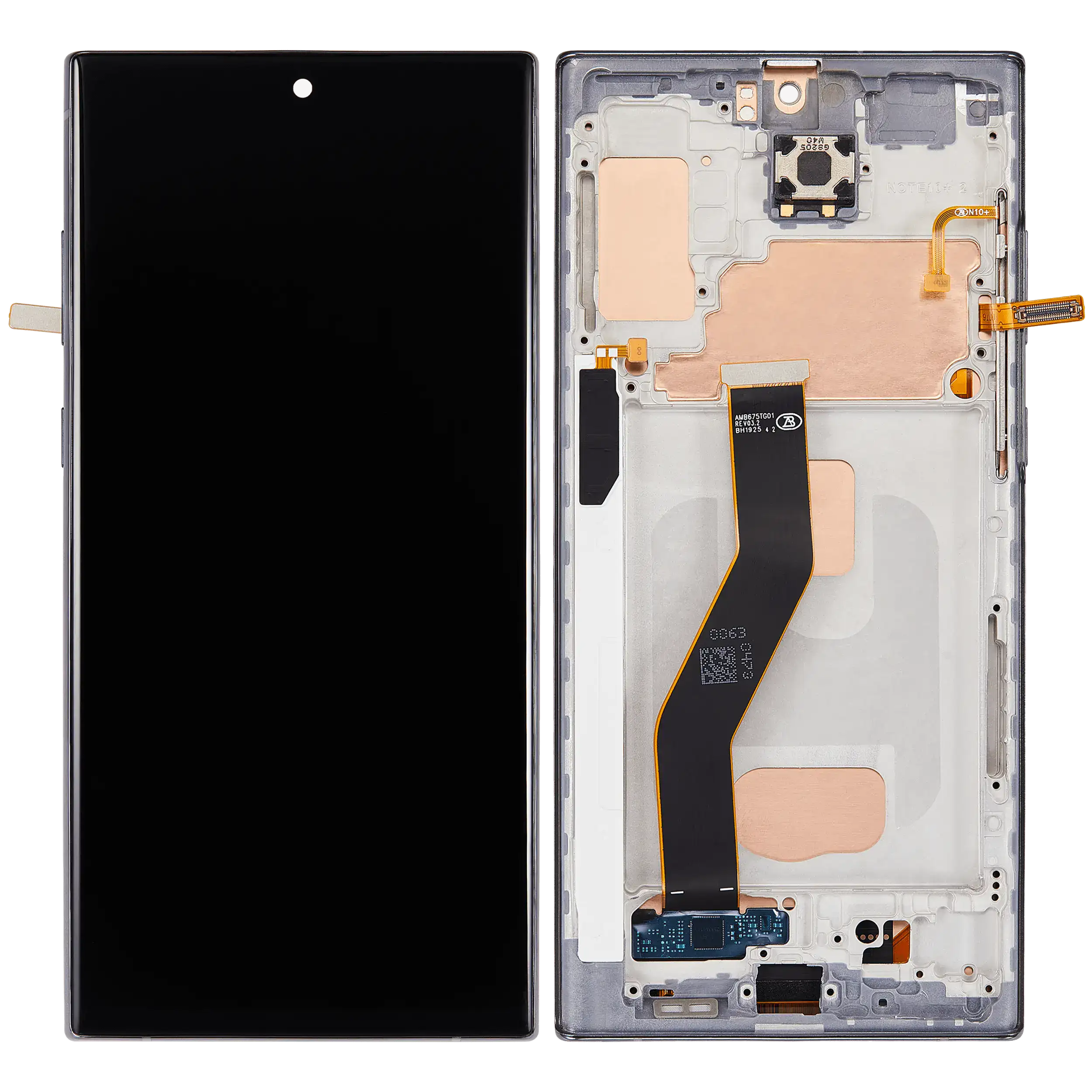 LCD Display mit Rahmen (ohne Fingerprint Sensor) für Samsung Galaxy Note 10 Plus (Aftermarket Plus: Incell) (Aura Black) – Bild 2