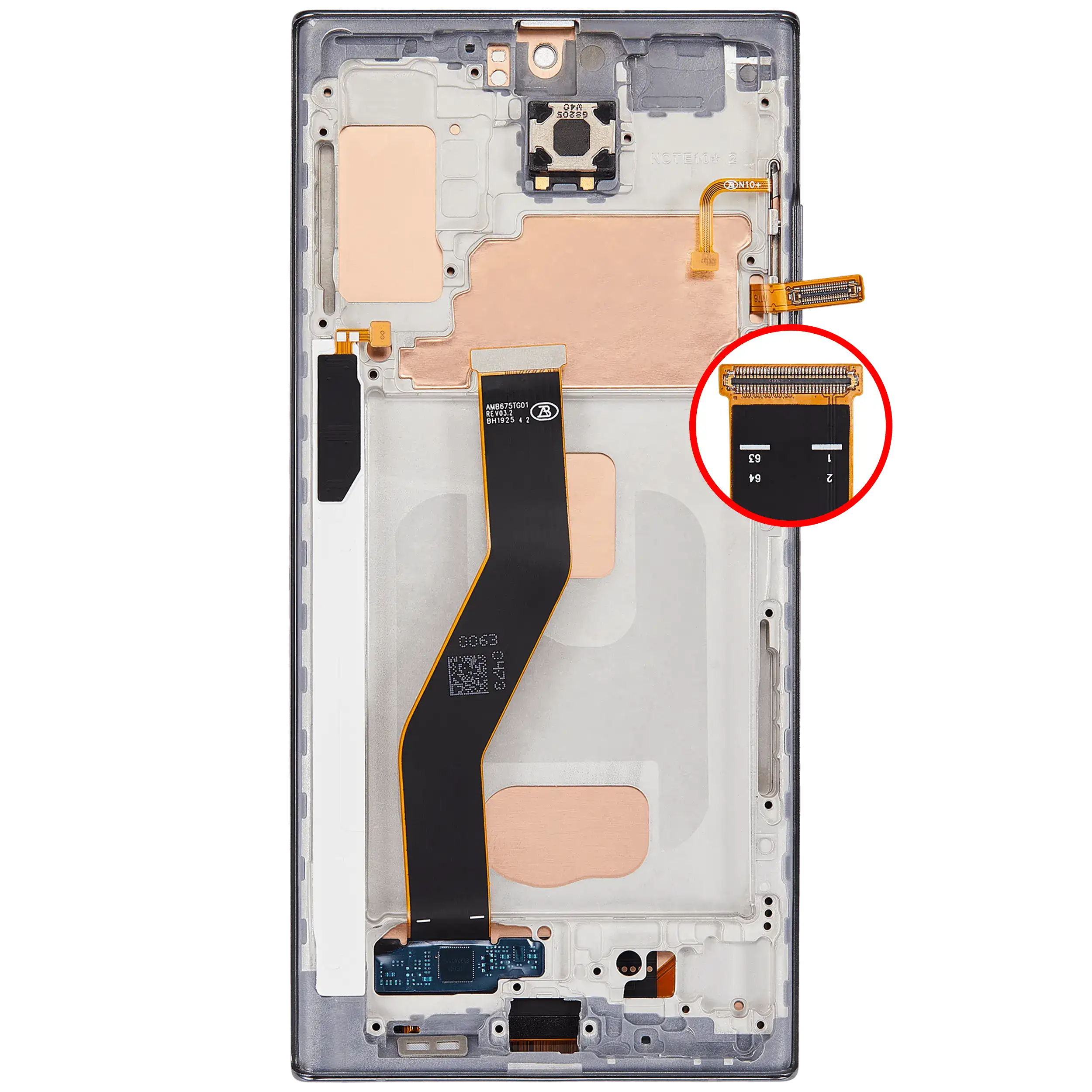 LCD Display mit Rahmen (ohne Fingerprint Sensor) für Samsung Galaxy Note 10 Plus (Aftermarket Plus: Incell) (Aura Black) – Bild 4