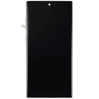 LCD Display mit Rahmen (ohne Fingerprint Sensor) für Samsung Galaxy Note 10 Plus (Aftermarket Plus: Incell) (Aura Glow / Silver)