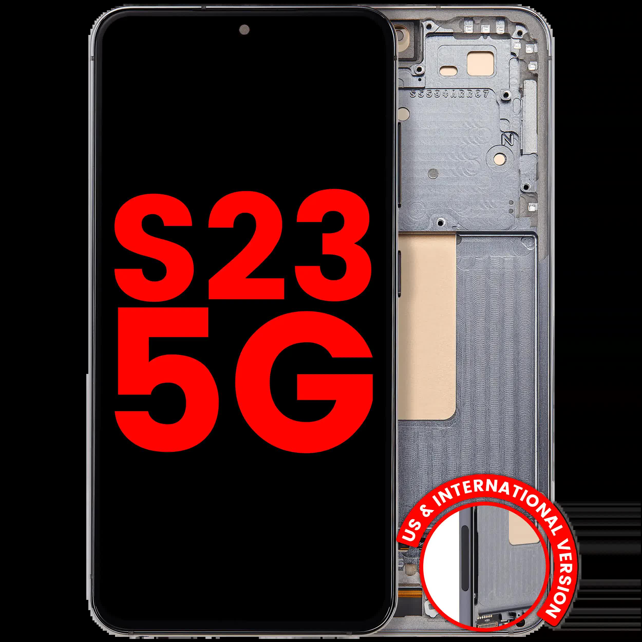 OLED Display mit Rahmen für Samsung Galaxy S23 5G (US & International) (Aftermarket Plus) (Green (Grün))