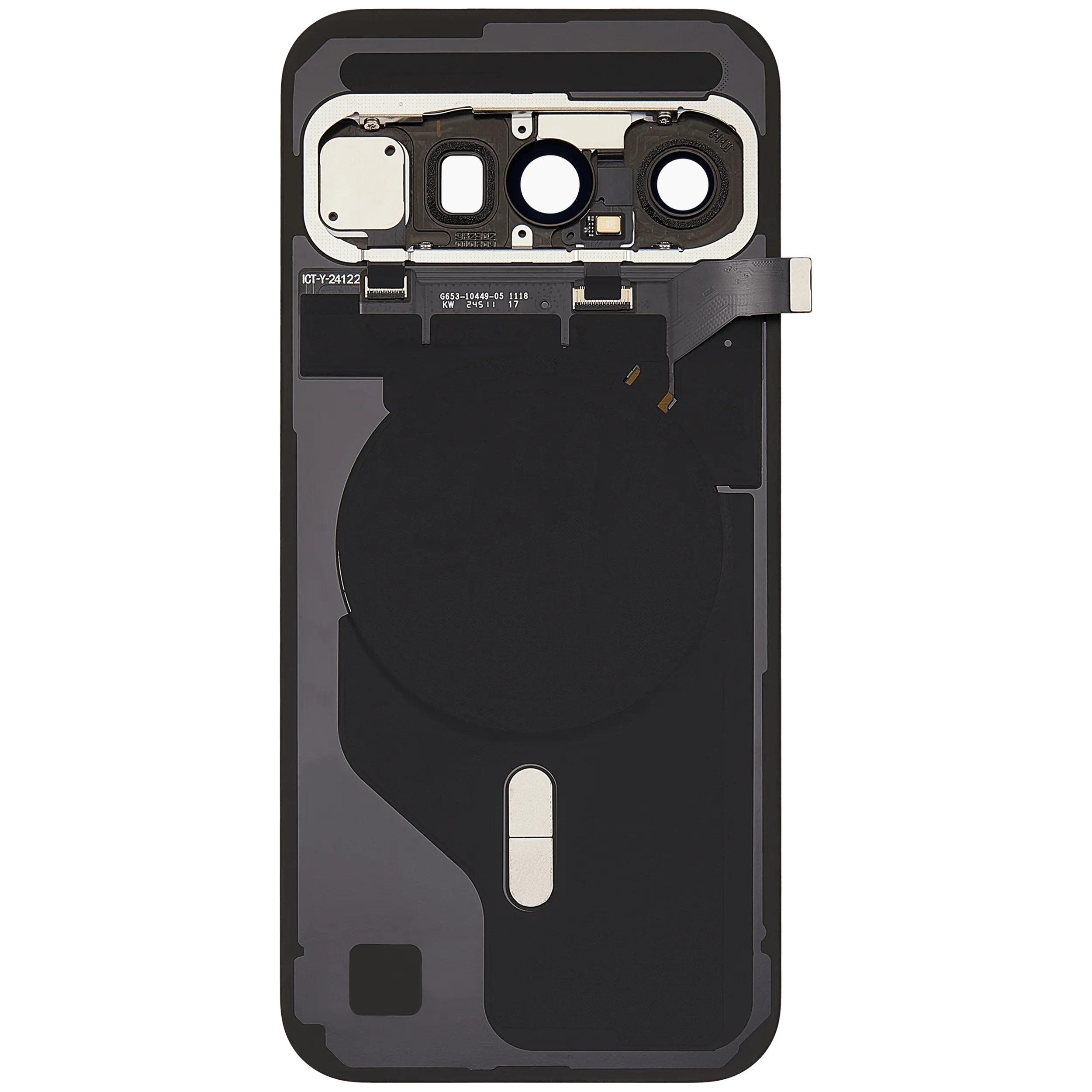 Rückdeckel Gehäuse mit Kleinteilen vormontiert für Google Pixel 10 (ausgebautes Originalteil: Grade A) (Obsidian) – Bild 4