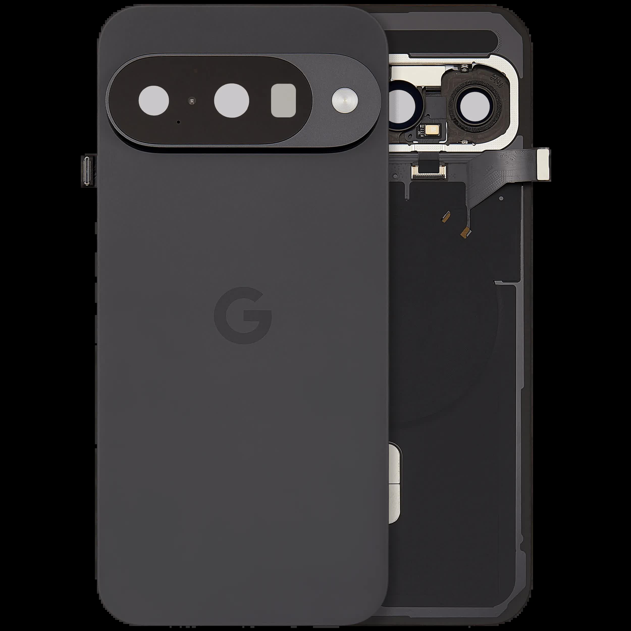 Rückdeckel Gehäuse mit Kleinteilen vormontiert für Google Pixel 10 (ausgebautes Originalteil: Grade A) (Obsidian)