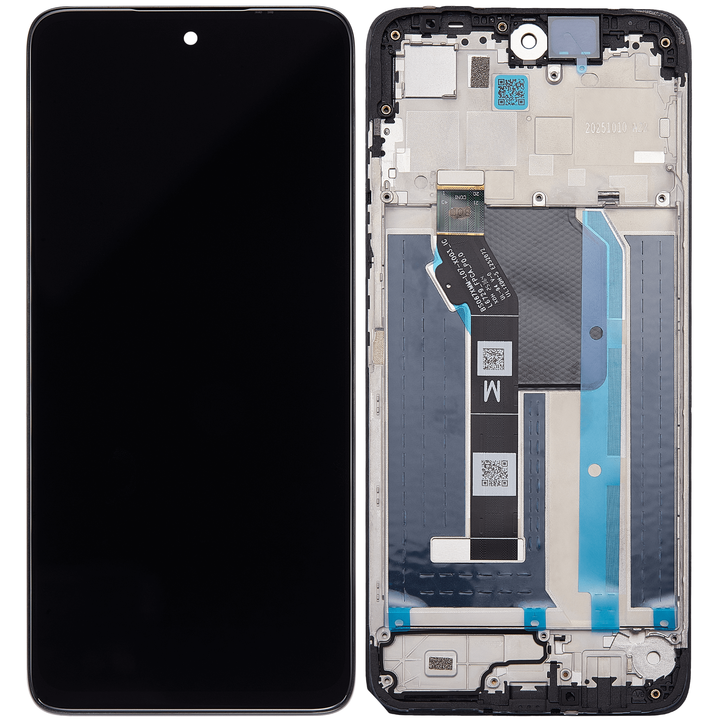 LCD Display mit Rahmen für Motorola Motorola Moto G57 (XT2537 / 2025) / G57 Power 5G (XT2537 / 2025) (professionell aufgearbeitet) – Bild 2