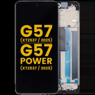 LCD Display mit Rahmen für Motorola Motorola Moto G57 (XT2537 / 2025) / G57 Power 5G (XT2537 / 2025) (professionell aufgearbeitet)
