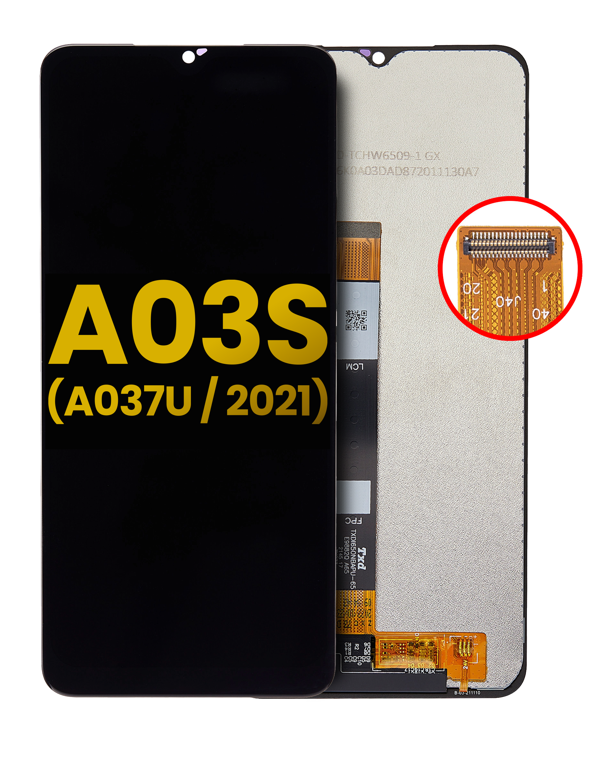 LCD Display mit Rahmen für Samsung Galaxy A03s (A037U / 2021) (US-Version) (Service Pack) – Bild 5
