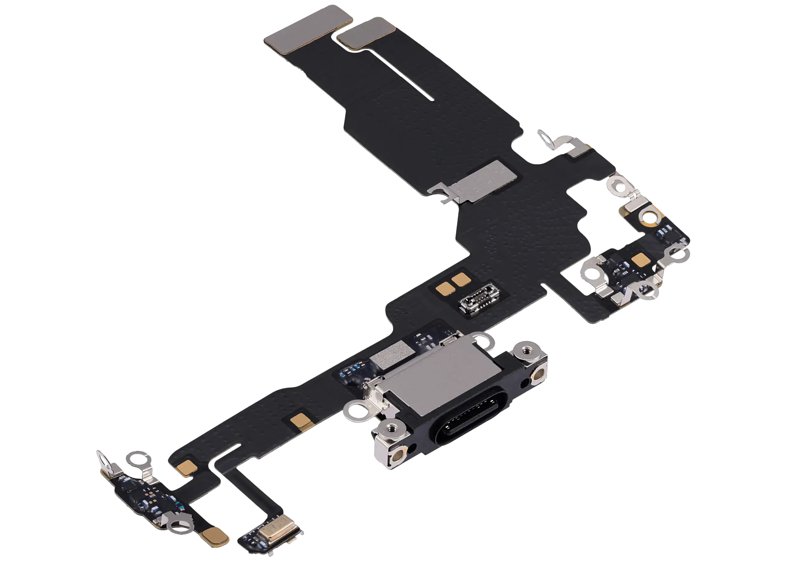 Ladebuchse Flexkabel für iPhone 15 (ausgebautes Originalteil) (Black (Schwarz)) – Bild 4
