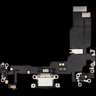Ladebuchse Flexkabel für iPhone 15 (ausgebautes Originalteil) (Black (Schwarz))