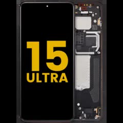 OLED Display mit Rahmen für Xiaomi 15 Ultra (professionell aufgearbeitet) (Black (Schwarz))