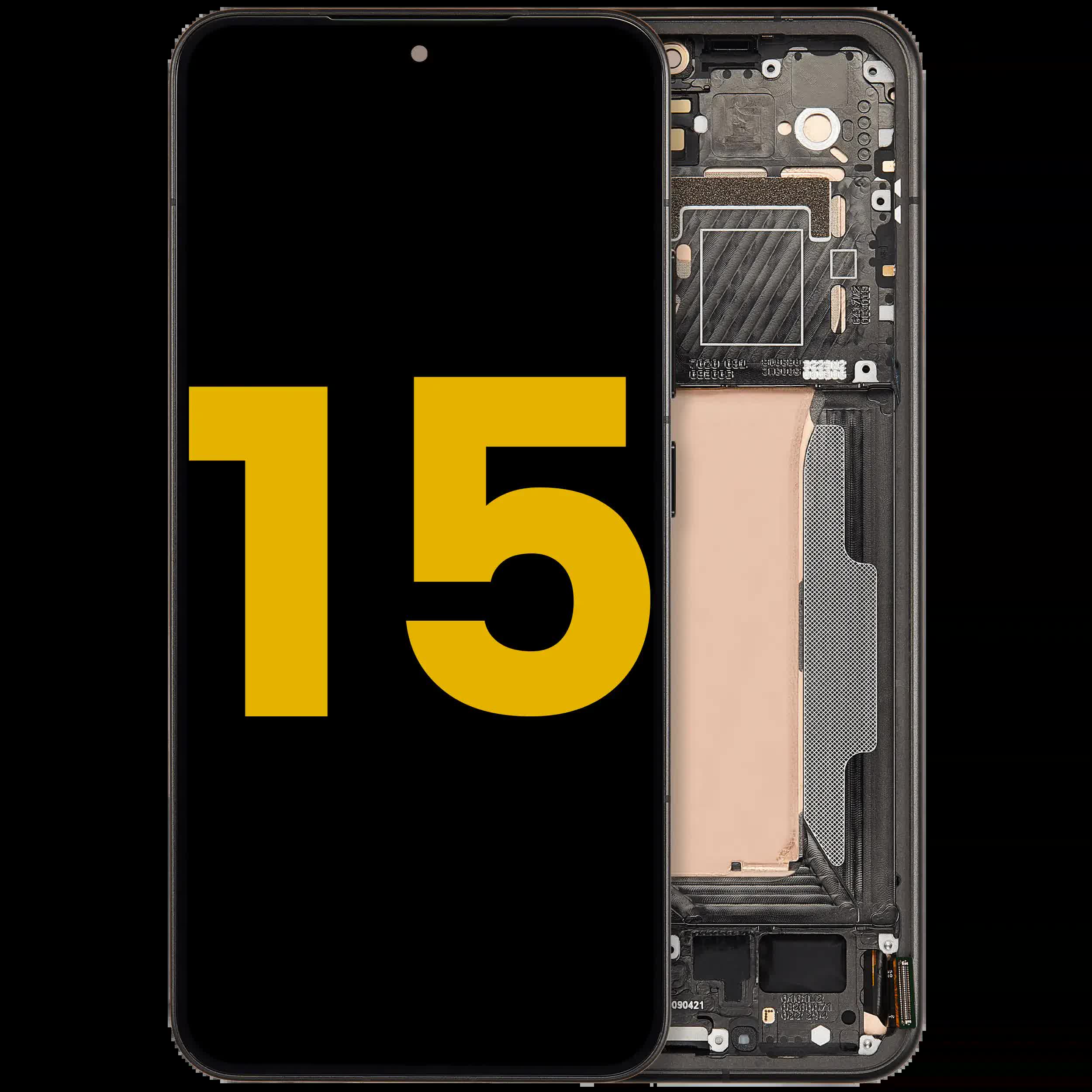 OLED Display mit Rahmen für Xiaomi 15 (professionell aufgearbeitet) (Black (Schwarz))