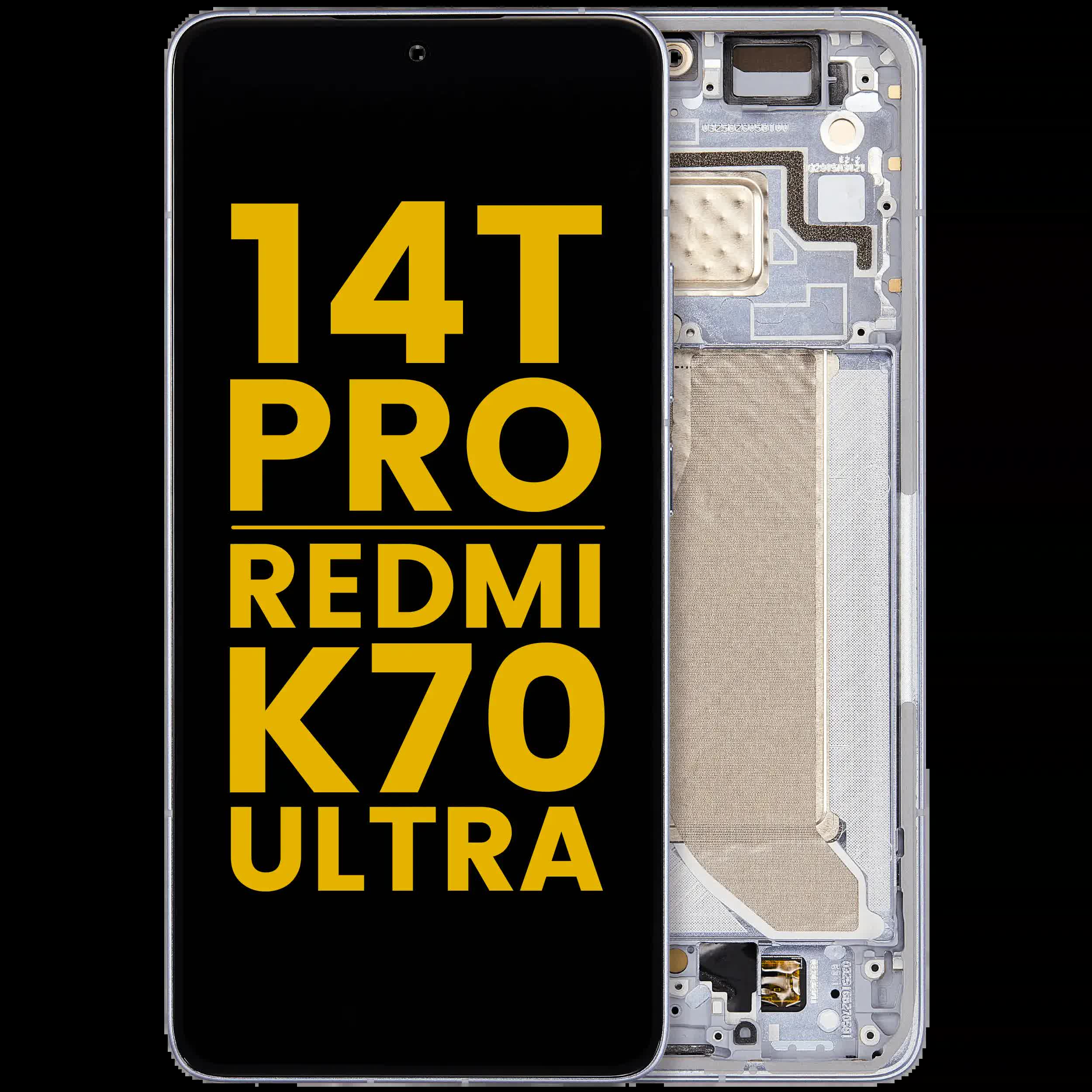OLED Display mit Rahmen für Xiaomi 14T Pro / Redmi K70 Ultra (professionell aufgearbeitet) (Titan Blue)