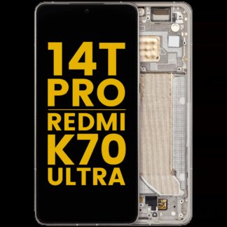 OLED Display mit Rahmen für Xiaomi 14T Pro / Redmi K70 Ultra (professionell aufgearbeitet) (Titan Gray)