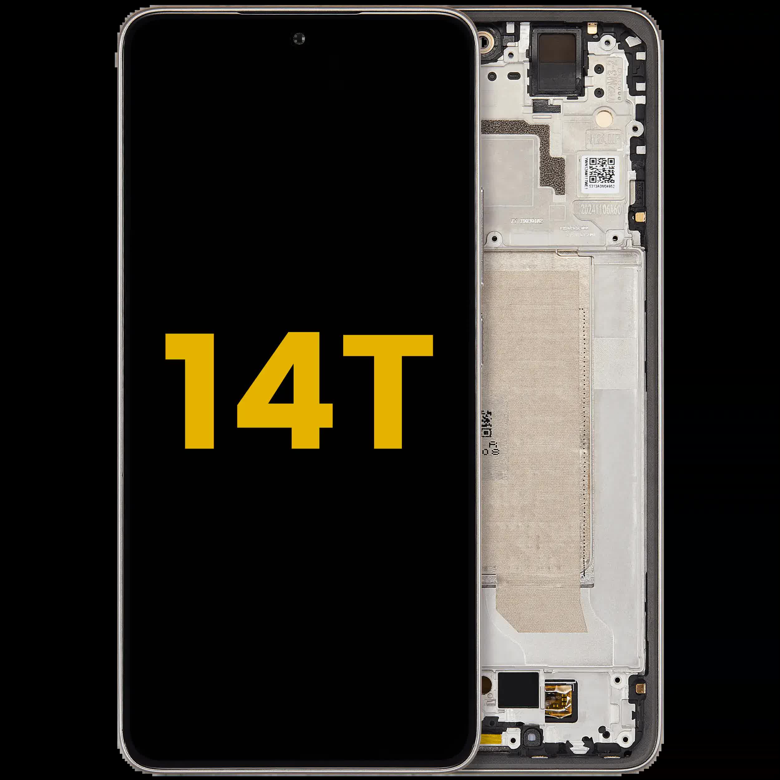 OLED Display mit Rahmen für Xiaomi 14T (professionell aufgearbeitet) (Titan Gray)