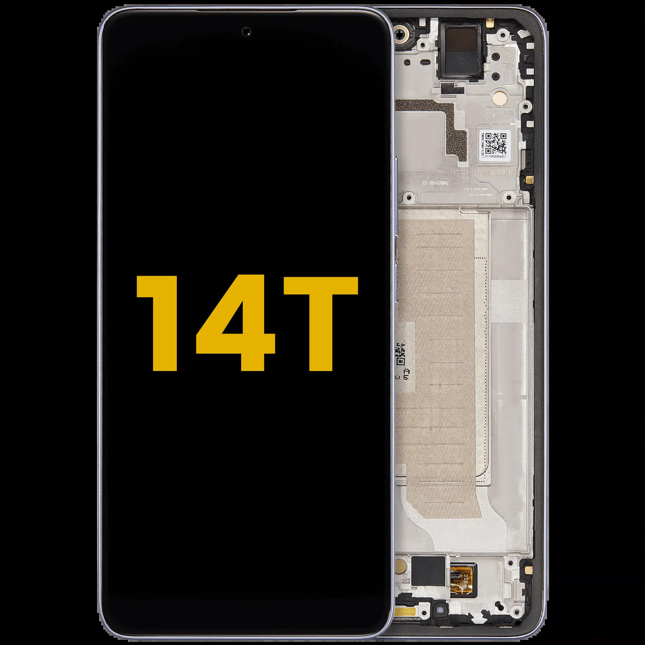 OLED Display mit Rahmen für Xiaomi 14T (professionell aufgearbeitet) (Titan Blue)