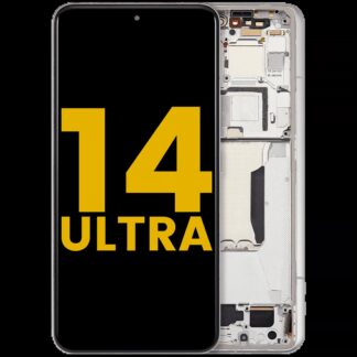 OLED Display mit Rahmen für Xiaomi 14 Ultra (professionell aufgearbeitet) (White (Weiß))
