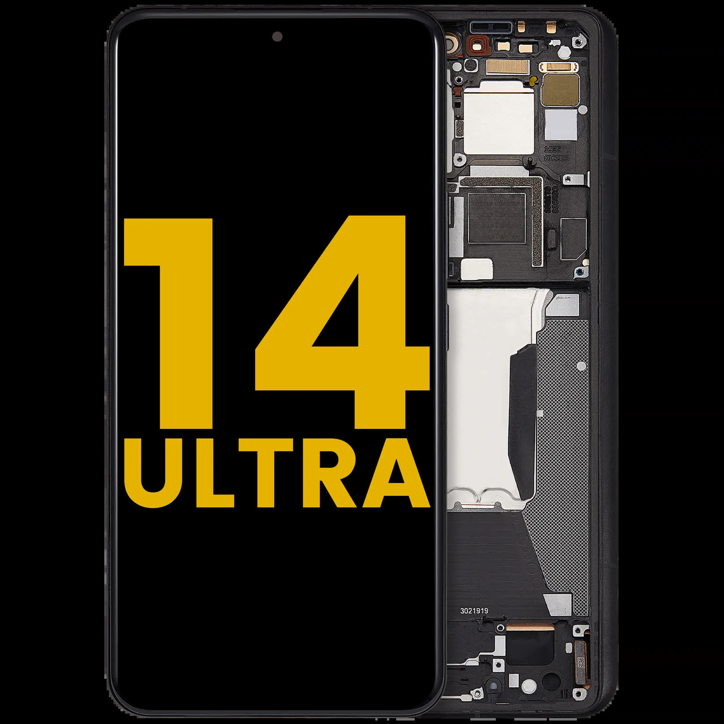 OLED Display mit Rahmen für Xiaomi 14 Ultra (professionell aufgearbeitet) (Black (Schwarz))