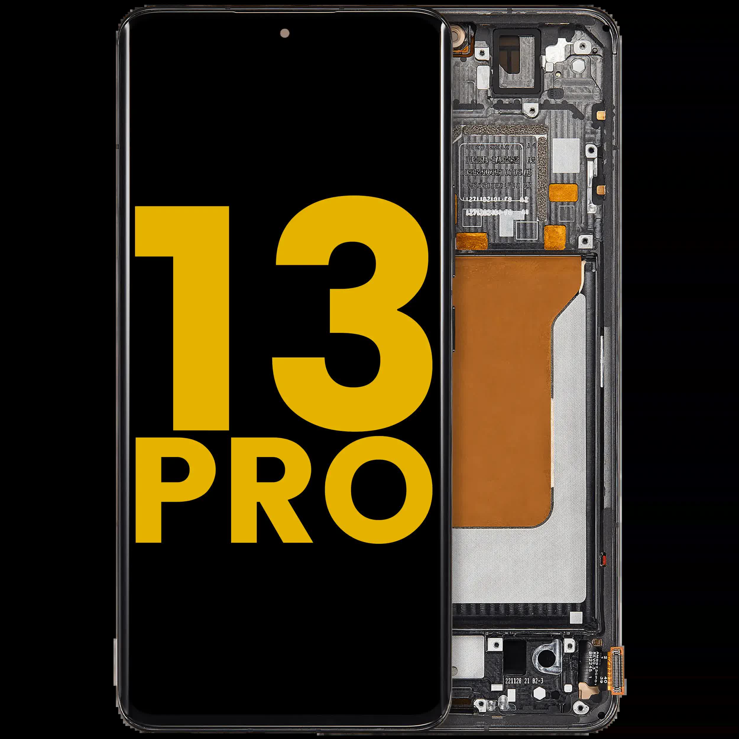 OLED Display mit Rahmen für Xiaomi 13 Pro (professionell aufgearbeitet) (Black (Schwarz))