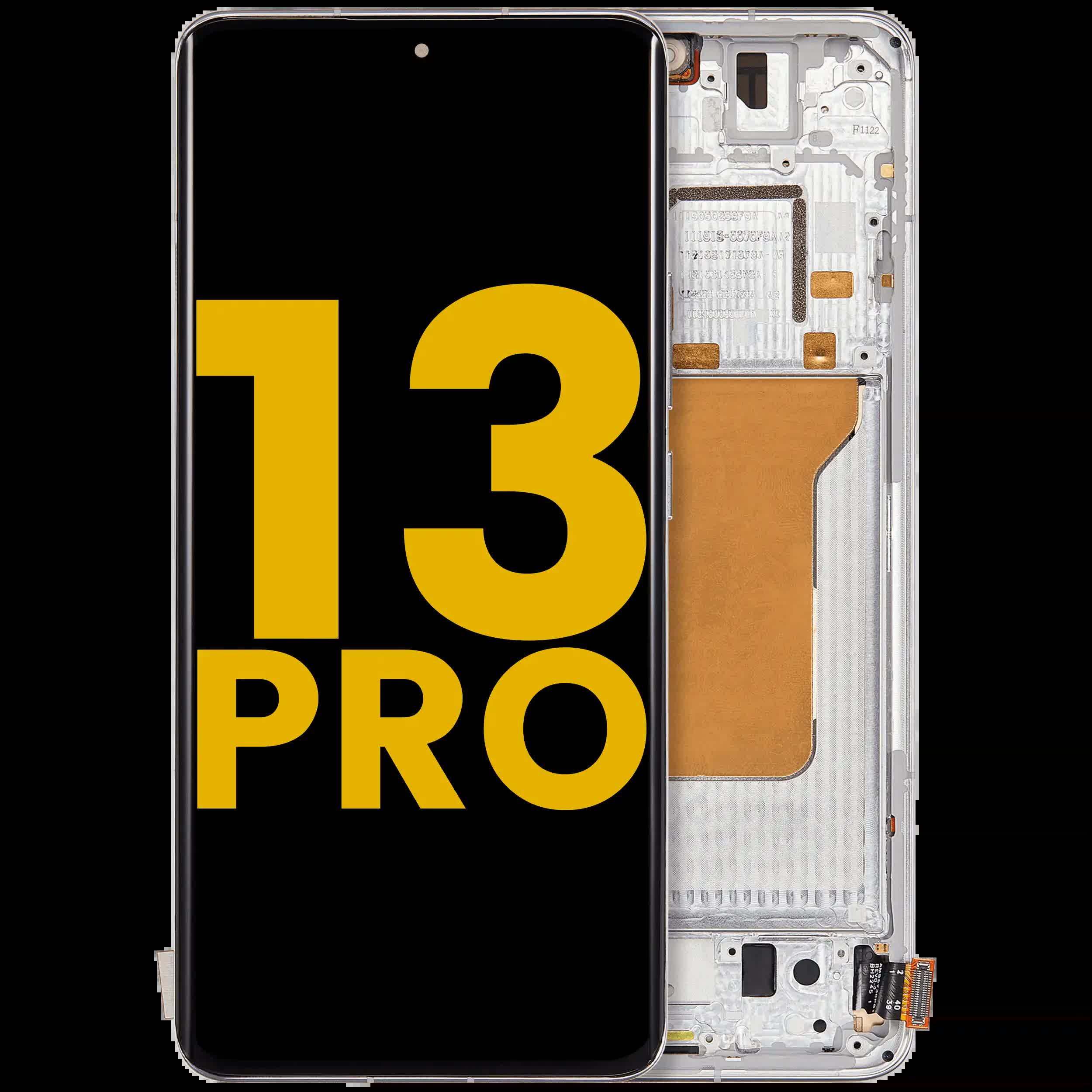 OLED Display mit Rahmen für Xiaomi 13 Pro (professionell aufgearbeitet) (White (Weiß))
