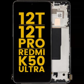 OLED Display mit Rahmen für Xiaomi 12T / 12T Pro / Redmi K50 Ultra (professionell aufgearbeitet) (Black (Schwarz))