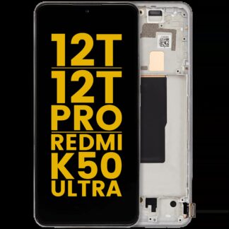 OLED Display mit Rahmen für Xiaomi 12T / 12T Pro / Redmi K50 Ultra (professionell aufgearbeitet) (Silver (Silber))