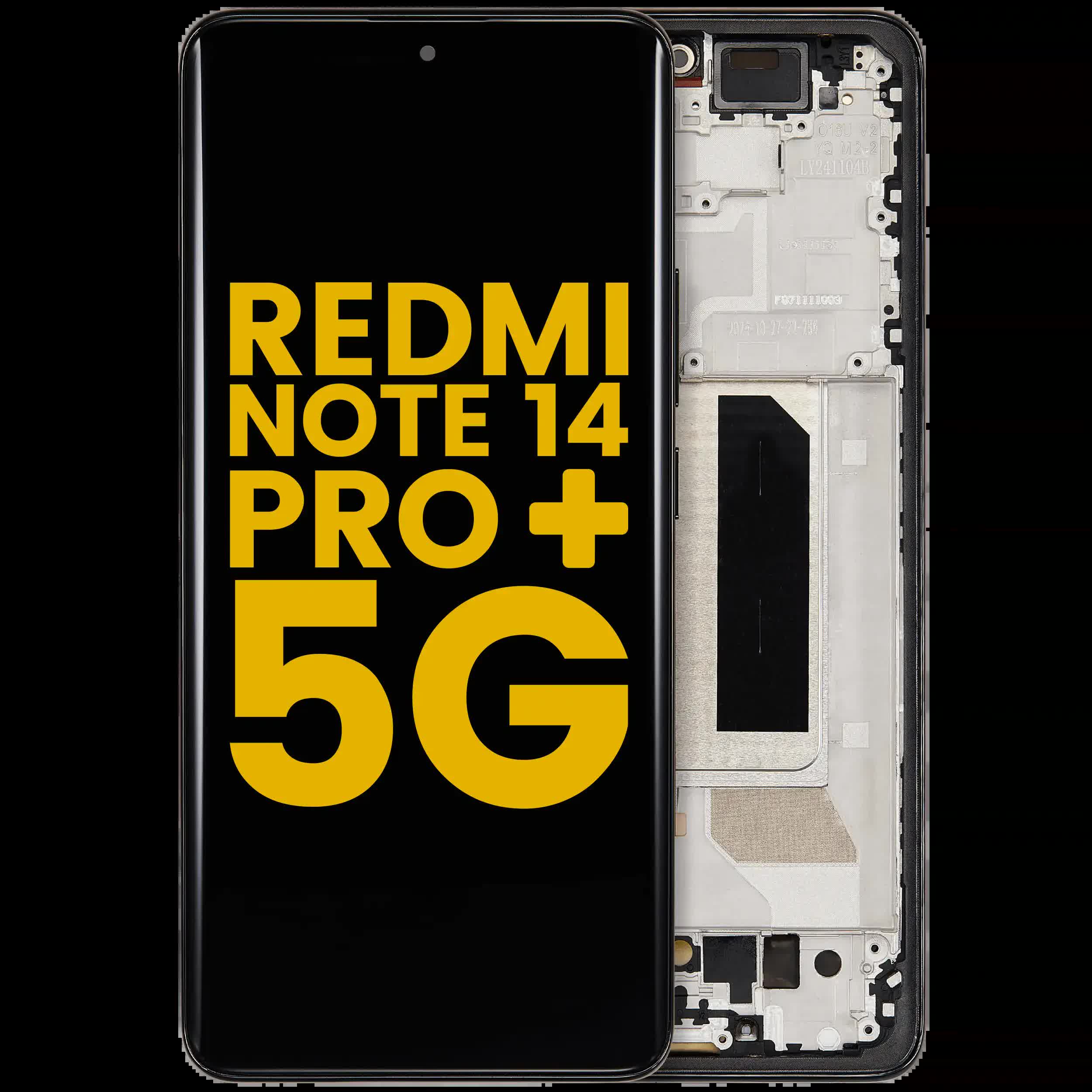 OLED Display mit Rahmen für Xiaomi Redmi Note 14 Pro Plus 5G (professionell aufgearbeitet) (Midnight Black (Schwarz))