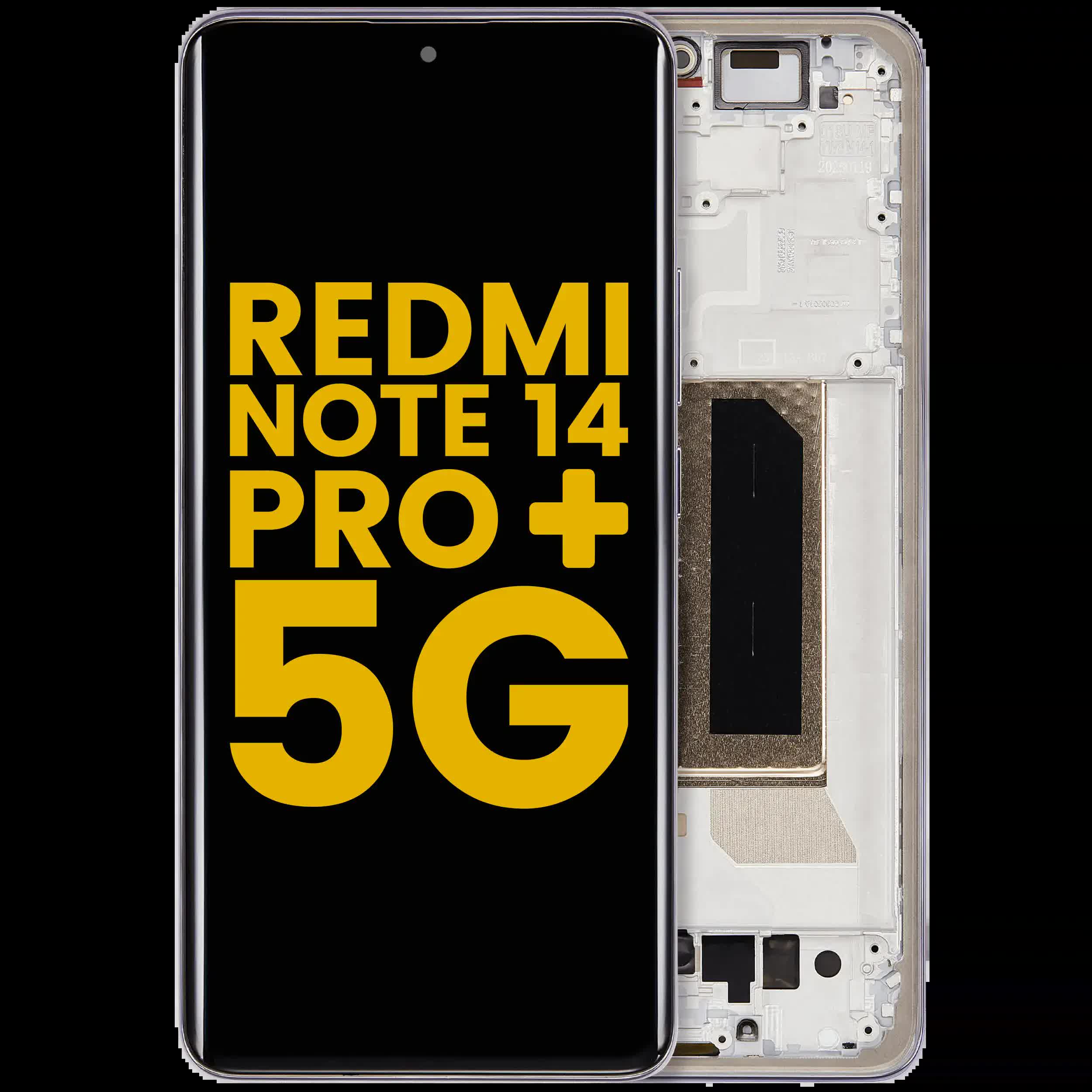 OLED Display mit Rahmen für Xiaomi Redmi Note 14 Pro Plus 5G (professionell aufgearbeitet) (Lavender Purple)