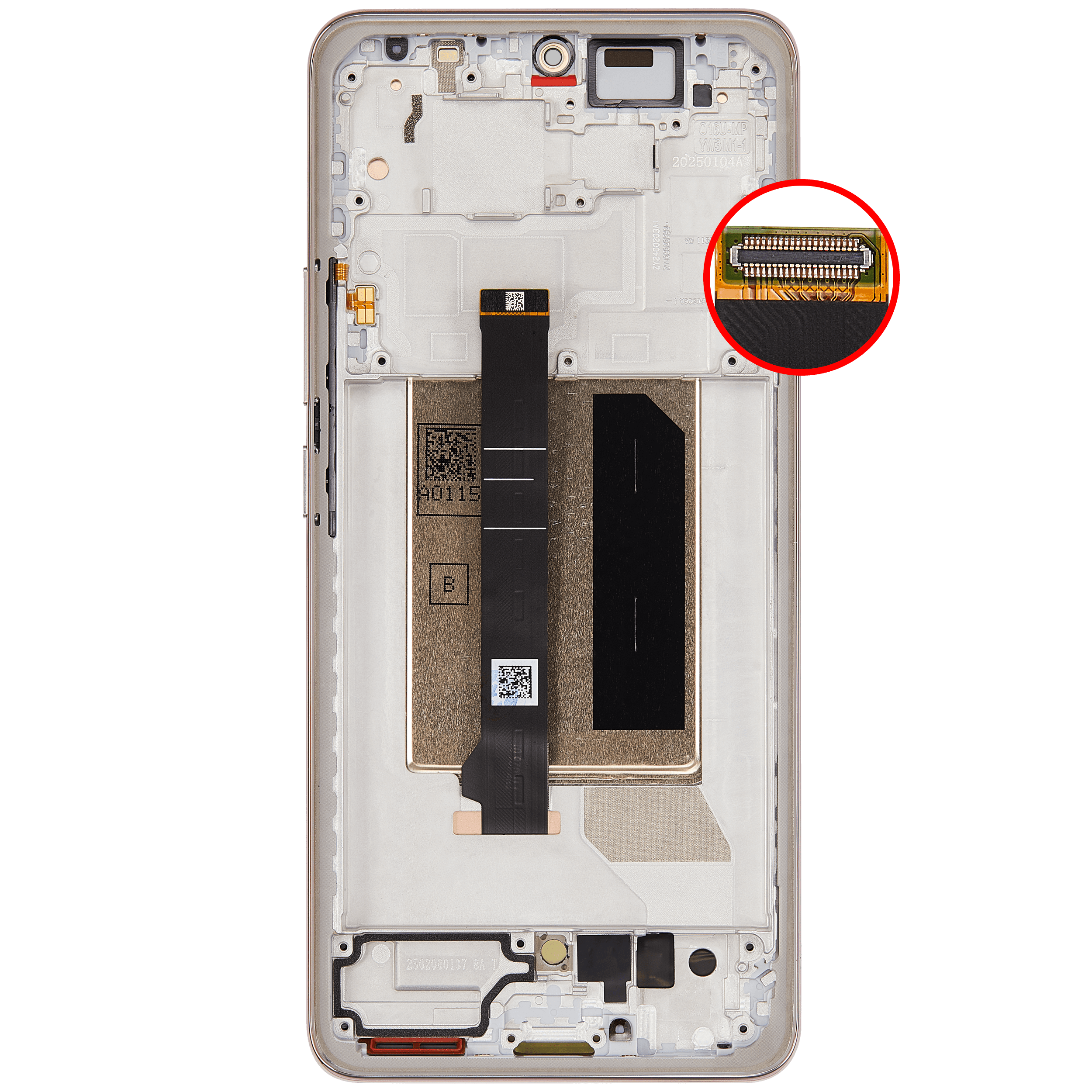 OLED Display mit Rahmen für Xiaomi Redmi Note 14 Pro Plus 5G (professionell aufgearbeitet) (Sand Gold) – Bild 4
