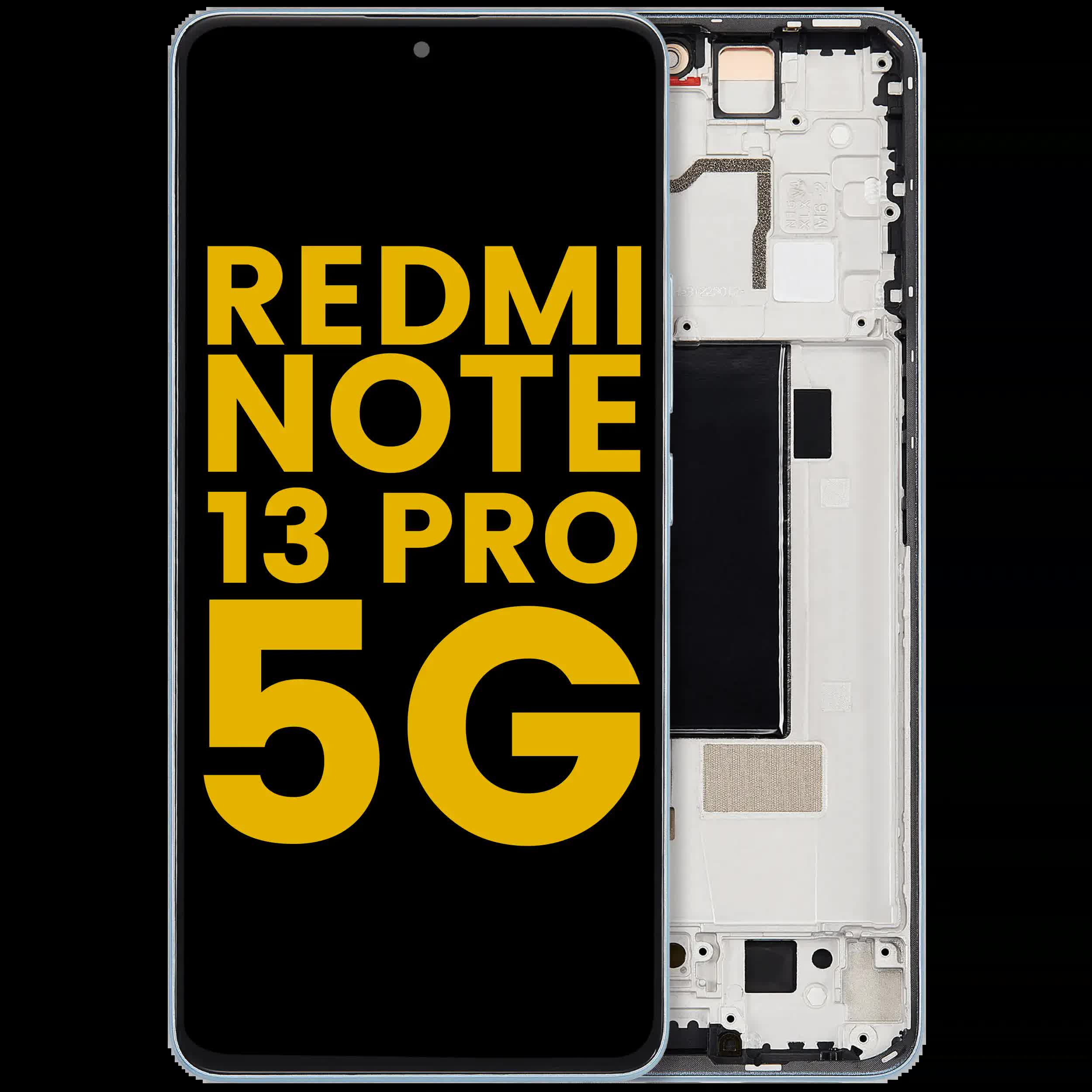 OLED Display mit Rahmen für Xiaomi Redmi Note 13 Pro 5G (professionell aufgearbeitet) (Olive Green)