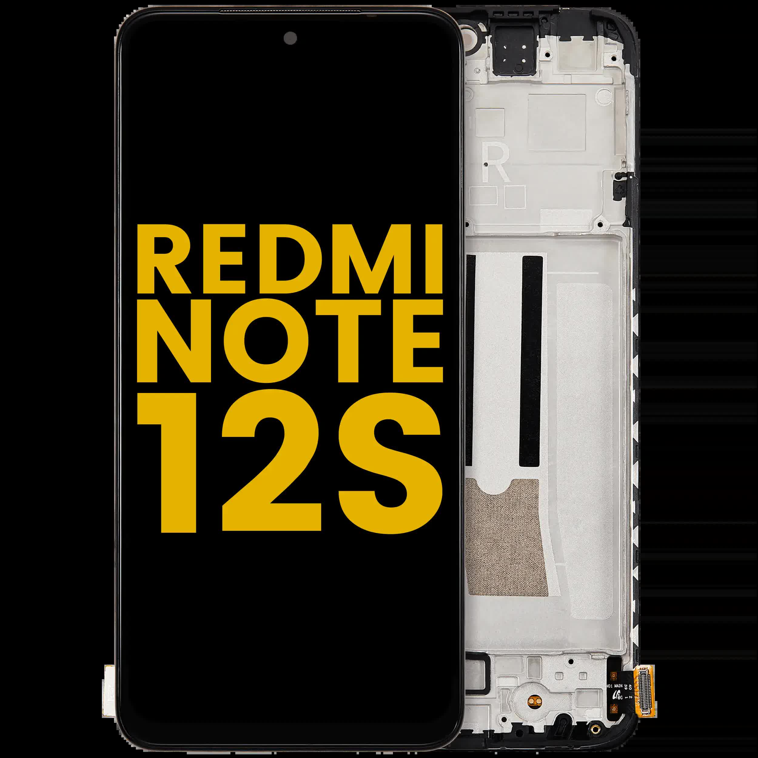 OLED Display mit Rahmen für Xiaomi Redmi Note 12S (professionell aufgearbeitet)(Black (Schwarz))