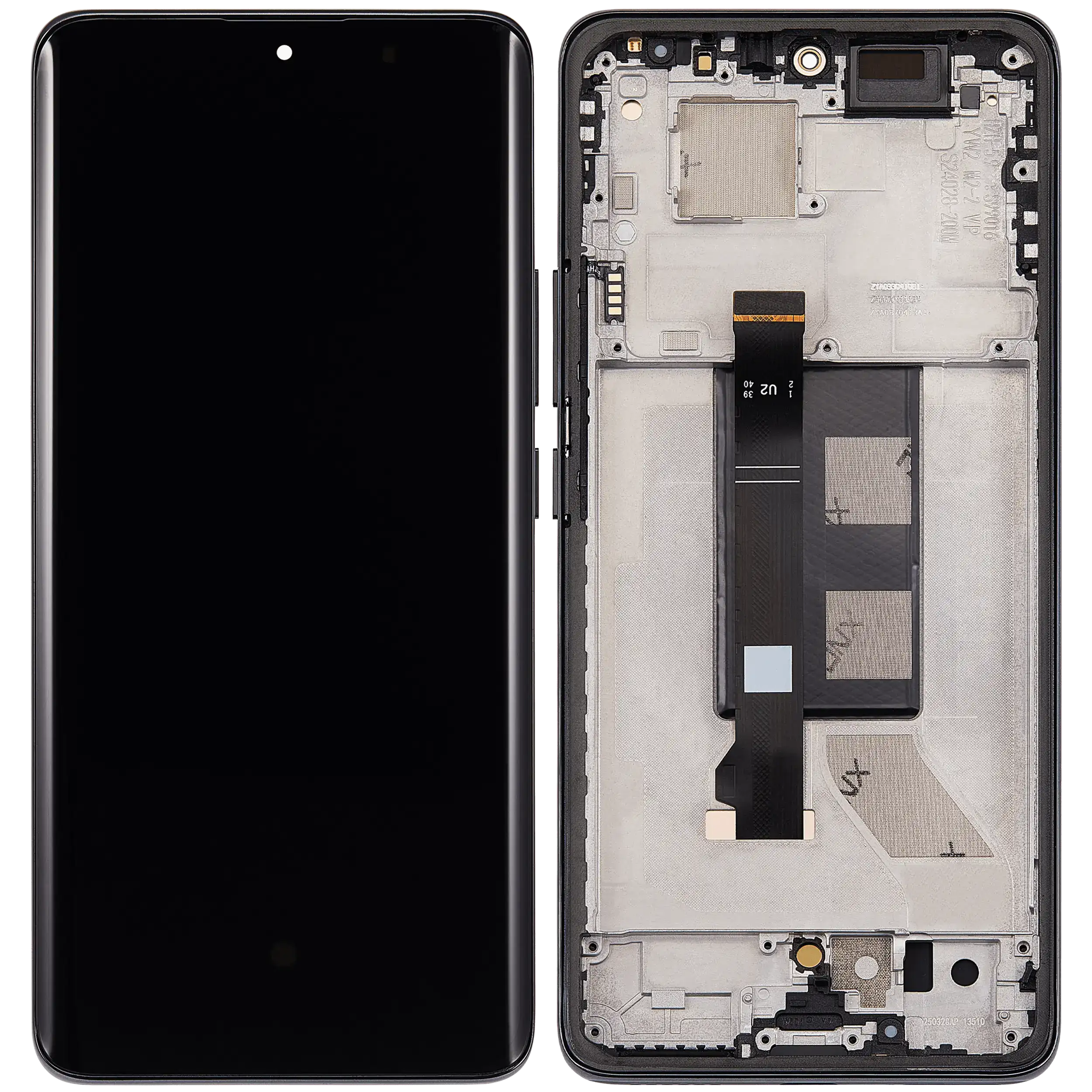 OLED Display mit Rahmen für Xiaomi Redmi Note 14 Pro 5G / Xiaomi Poco X7 (professionell aufgearbeitet) (Midnight Black (Schwarz)) – Bild 2