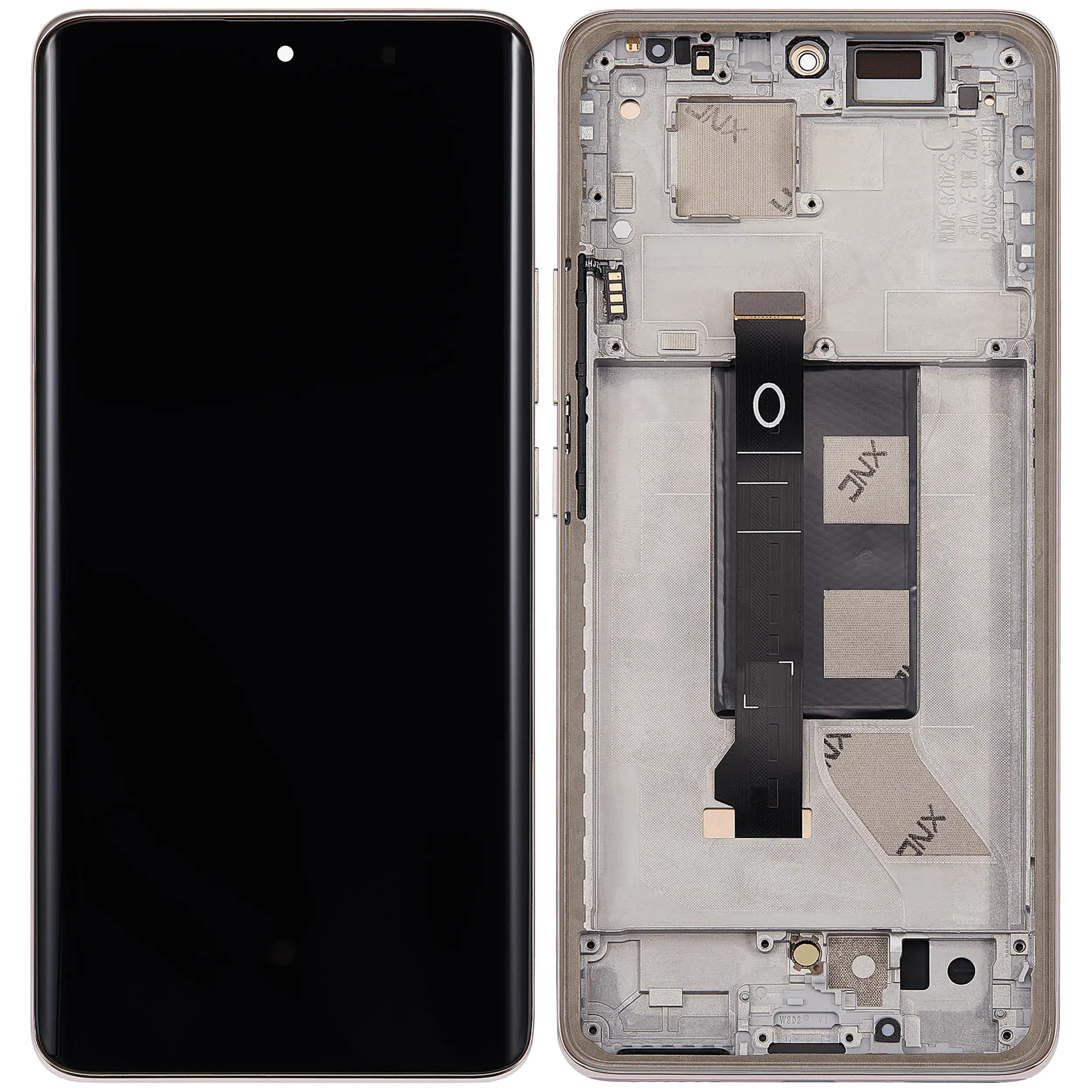 OLED Display mit Rahmen für Xiaomi Redmi Note 14 Pro 5G (professionell aufgearbeitet) (Sand Gold) – Bild 2