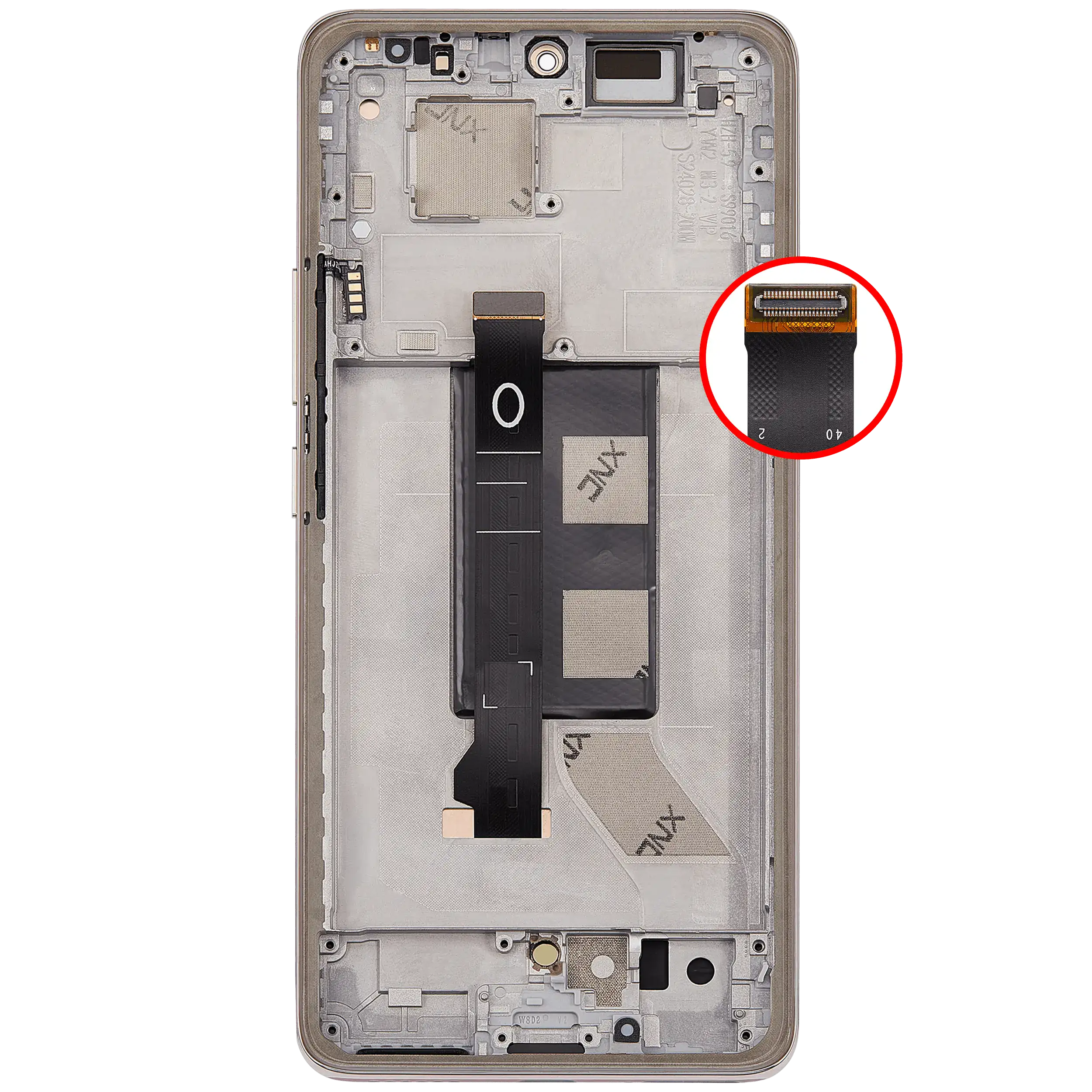 OLED Display mit Rahmen für Xiaomi Redmi Note 14 Pro 5G (professionell aufgearbeitet) (Sand Gold) – Bild 4