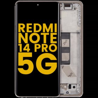 OLED Display mit Rahmen für Xiaomi Redmi Note 14 Pro 5G (professionell aufgearbeitet) (Sand Gold)