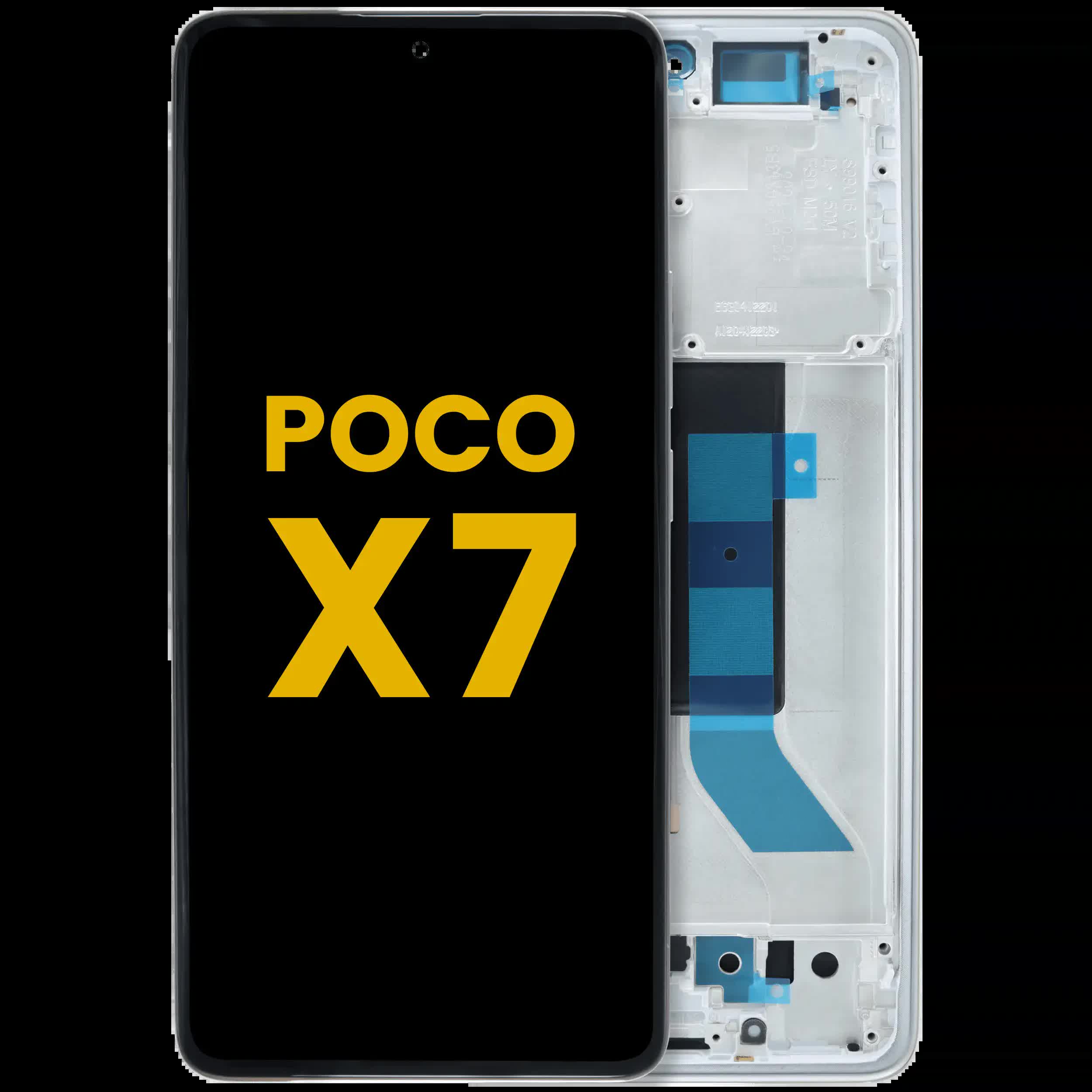 OLED Display mit Rahmen für Xiaomi Poco X7 (professionell aufgearbeitet) (Silver (Silber))