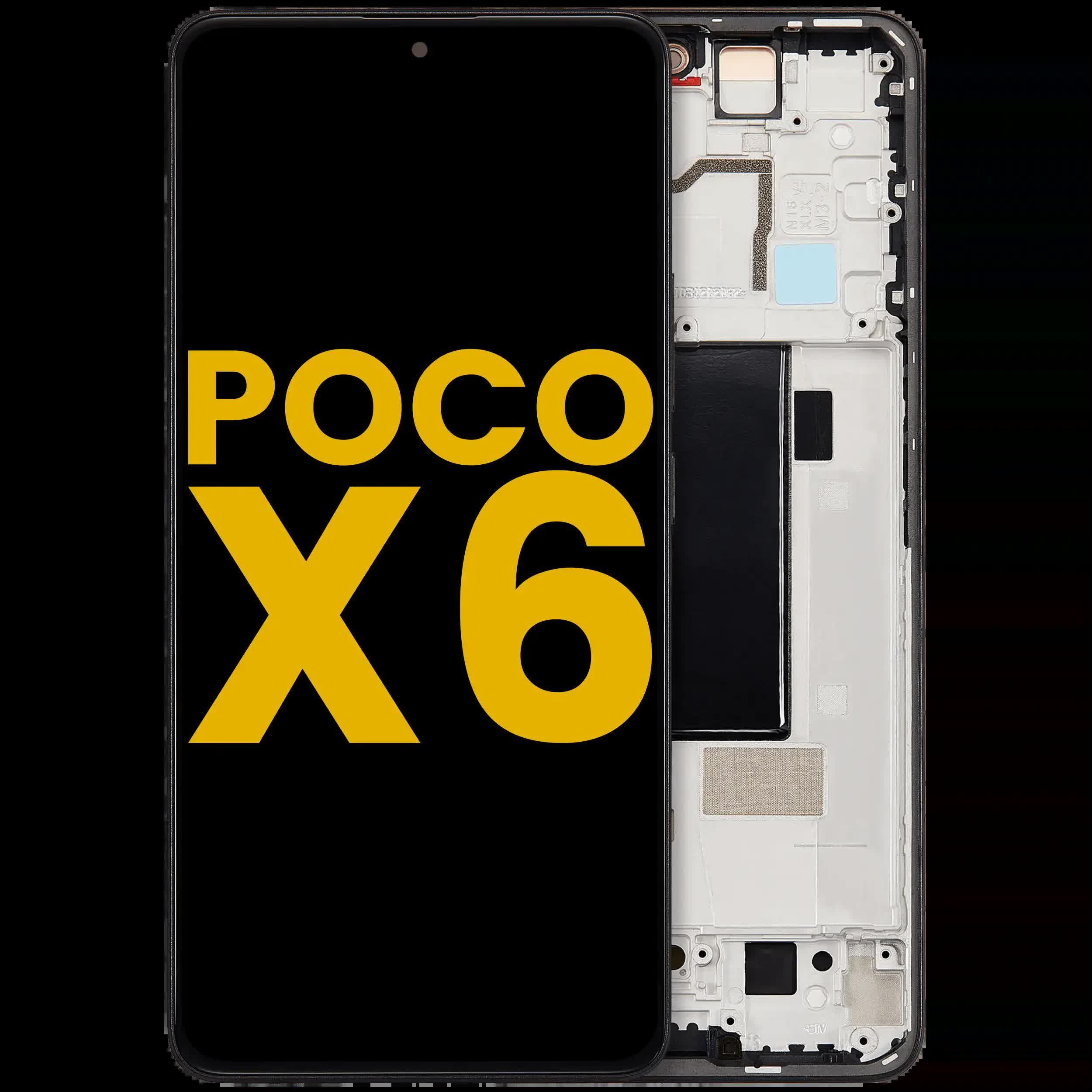 OLED Display mit Rahmen für Xiaomi Poco X6 (professionell aufgearbeitet) (Black (Schwarz))