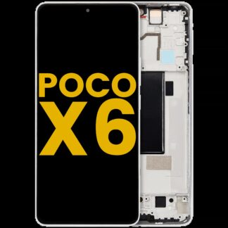 OLED Display mit Rahmen für Xiaomi Poco X6 (professionell aufgearbeitet) (White (Weiß))
