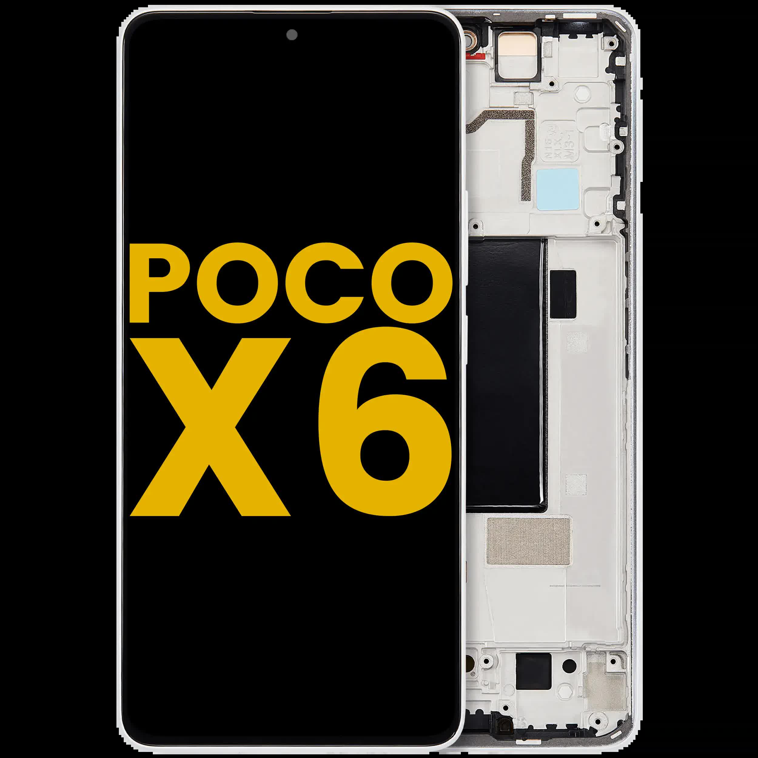 OLED Display mit Rahmen für Xiaomi Poco X6 (professionell aufgearbeitet) (White (Weiß))