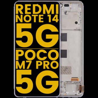 OLED Display mit Rahmen für Xiaomi Redmi Note 14 5G / Poco M7 Pro 5G (professionell aufgearbeitet) (Purple (Violett))