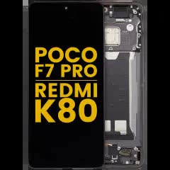 OLED Display mit Rahmen für Xiaomi Poco F7 Pro / Redmi K80 (professionell aufgearbeitet) (Black (Schwarz))