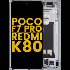 OLED Display mit Rahmen für Xiaomi Poco F7 Pro / Redmi K80 (professionell aufgearbeitet) (Blue (Blau))