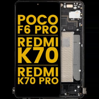 OLED Display mit Rahmen für Xiaomi Poco F6 Pro / Redmi K70 / K70 Pro (professionell aufgearbeitet) (Black (Schwarz))