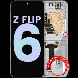 Inner OLED Display mit Rahmen für Samsung Galaxy Z Flip 6 5G (US & International) (Service Pack) (White (Weiß))